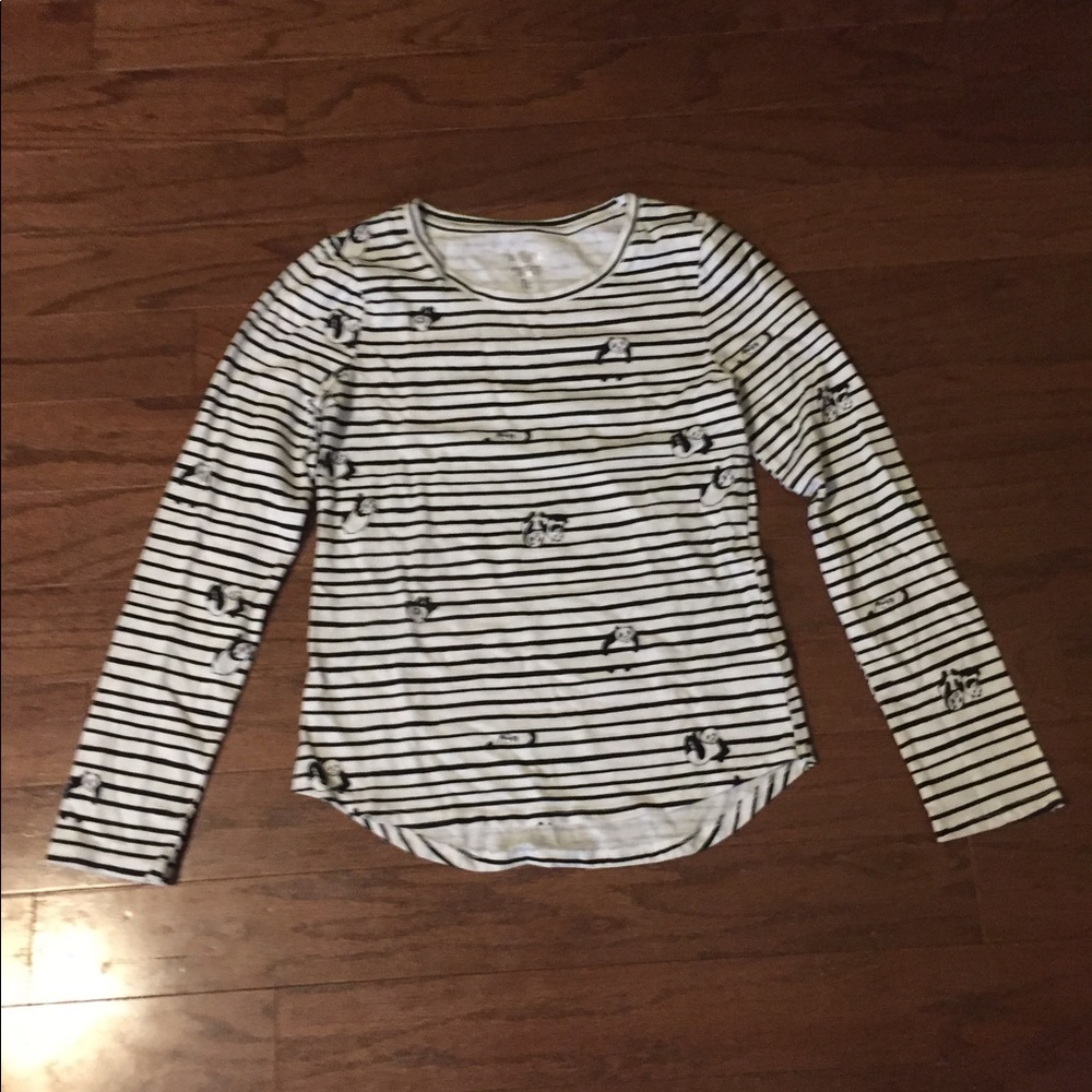 Striped Long Sleeve with Pandas!